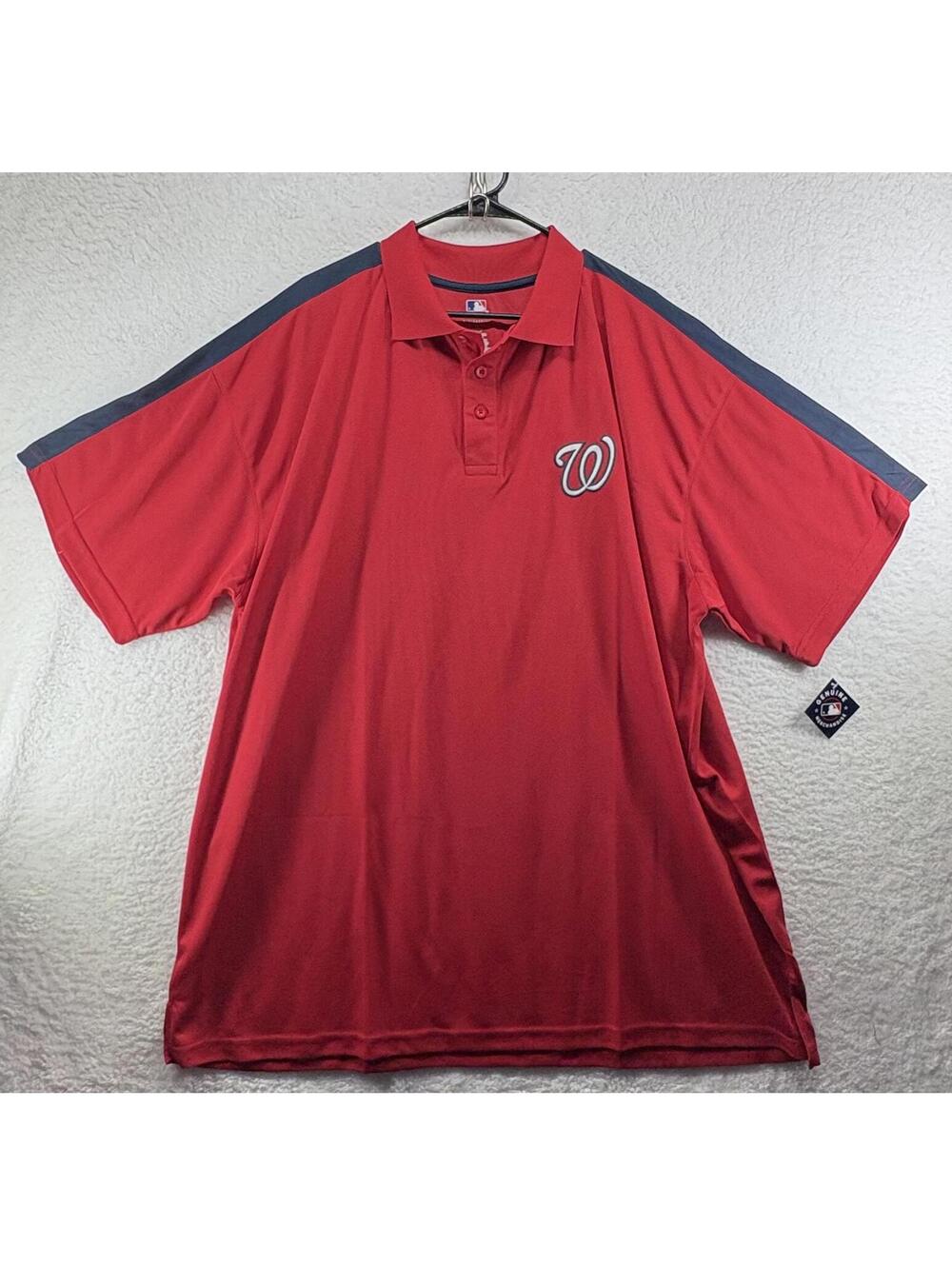 Washington Nationals Performance Golf Polo Shirt Mens 3XLT MLB Authentic Red NWT